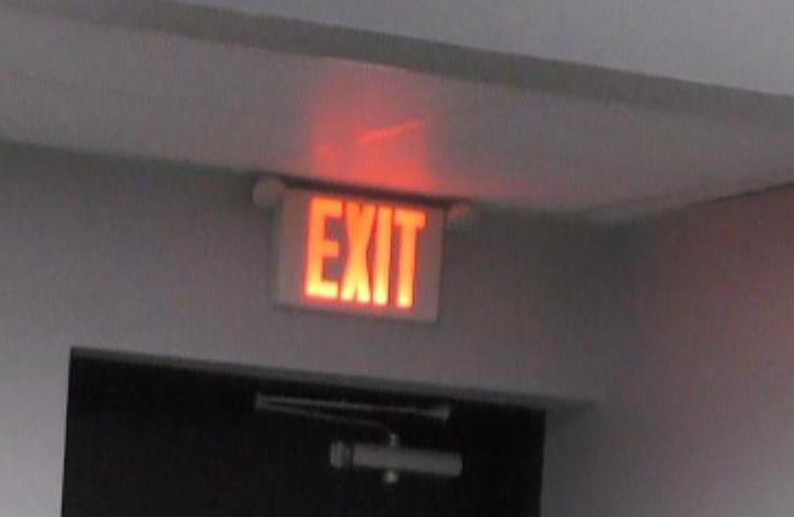 Exit sign in Dollar General