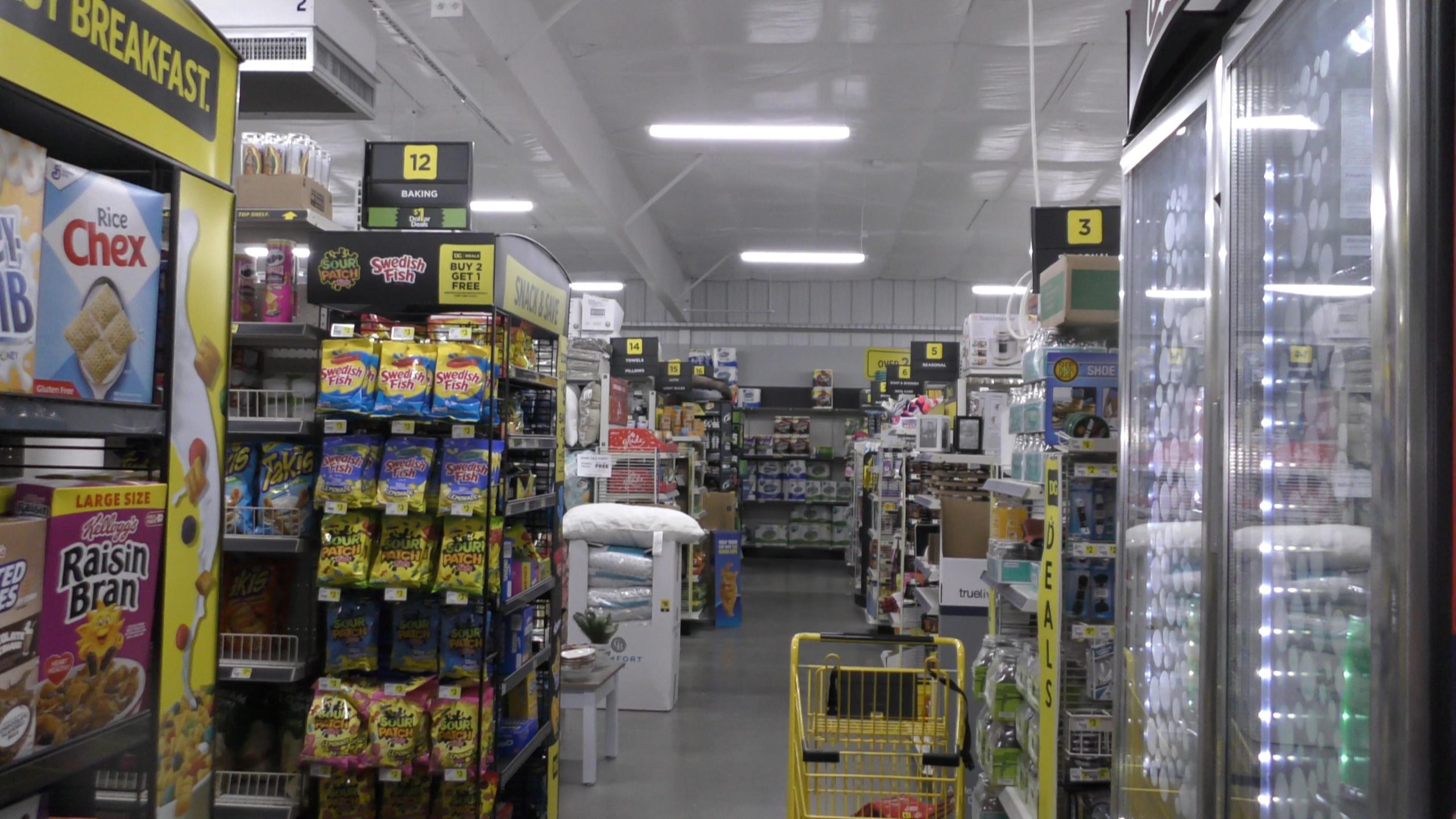 overhead lighting in a Dollar General