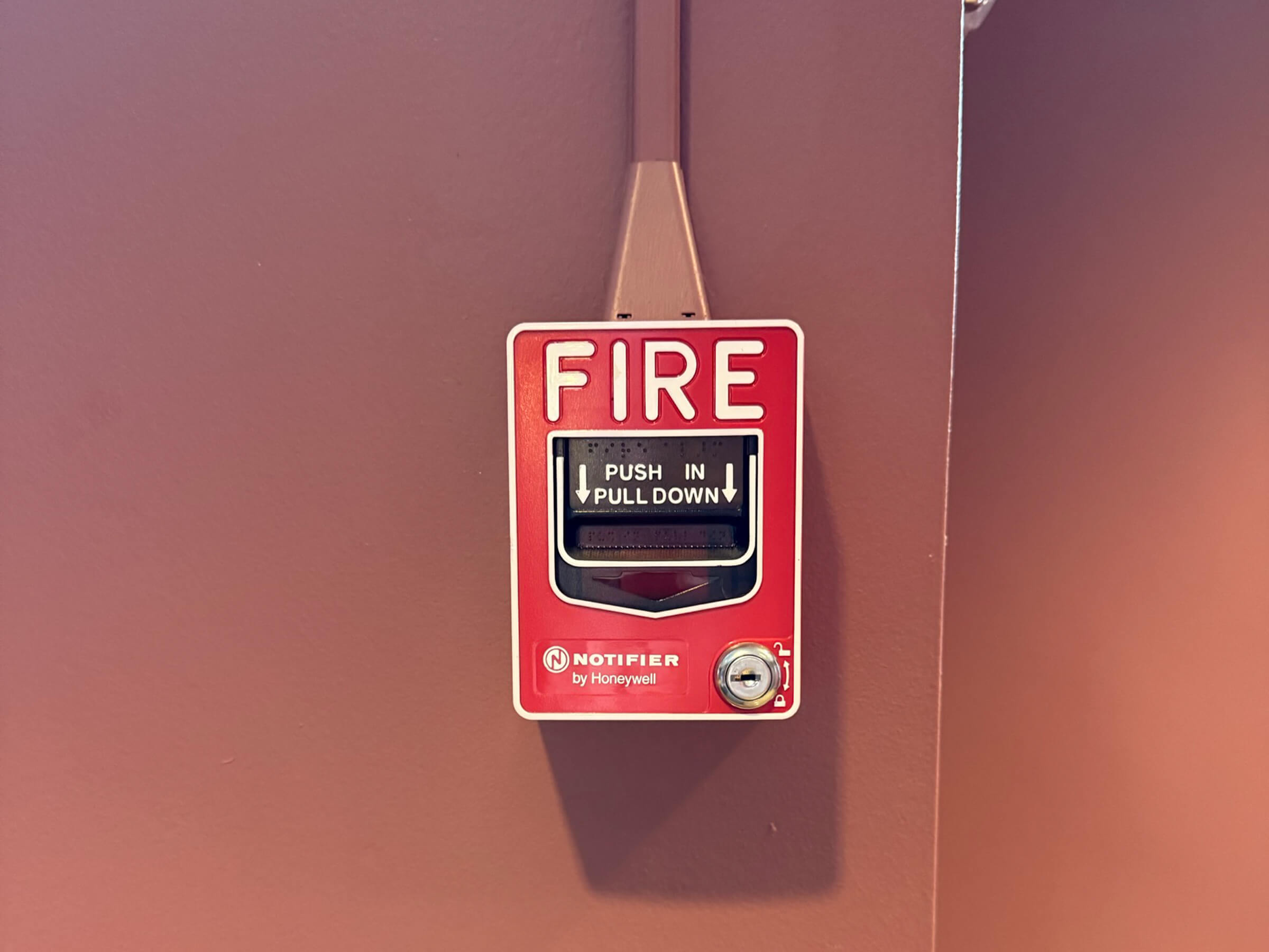 Fire alarm on wall